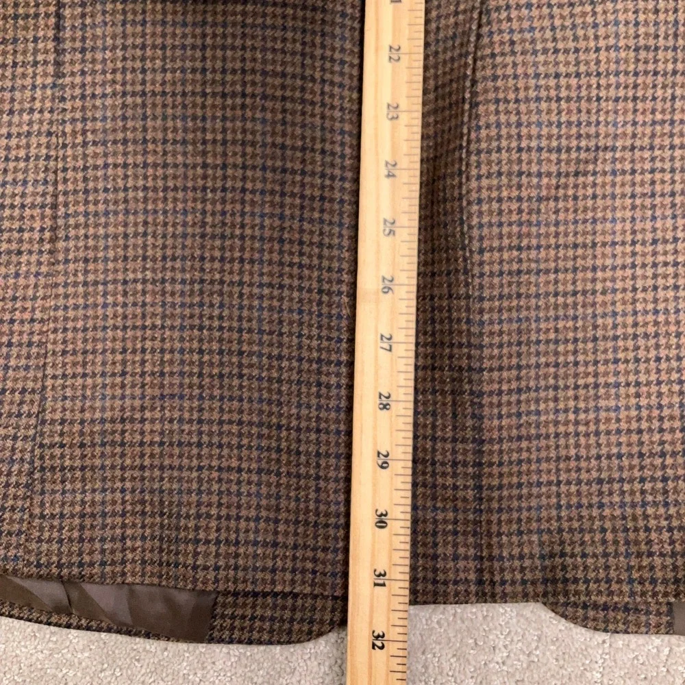 Chaps Mens 44R Brown Blue Houndstooth Lambswool Two Button Heritage Timeless - Picture 10 of 11